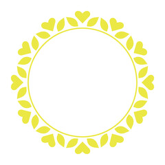 Decorative frame Elegant vector element for design in Eastern style, place for text. Floral yellow and white border. Lace illustration for invitations and greeting cards