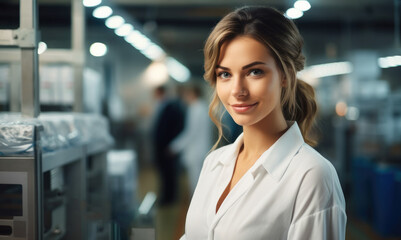 Fototapeta premium Food factory supervisor is inspection food products in facility.