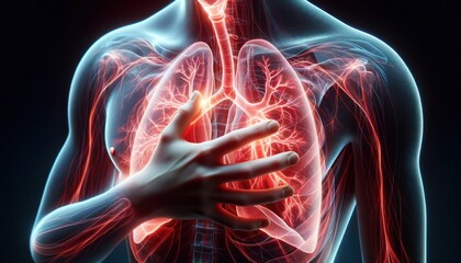 Human Respiratory Health Lung Anatomy - obrazy, fototapety, plakaty