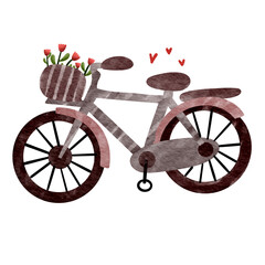 Fototapeta na wymiar red bicycle with flowers