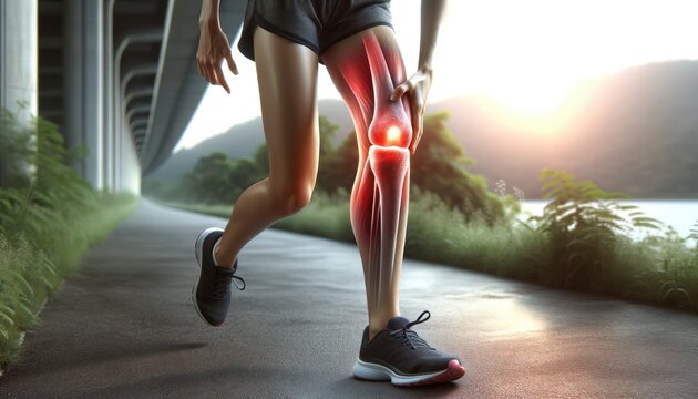 Runner's Knee Pain Highlighting Knee Anatomy
