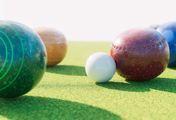 Lawn Bowls On Green Grass