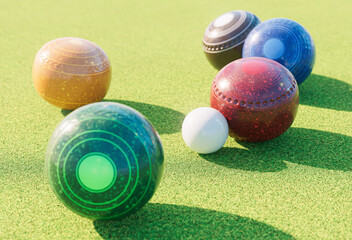 Lawn Bowls On Green Grass