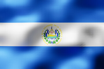 El Salvador - textile flag - 3d illustration