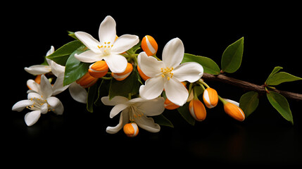 Obraz na płótnie Canvas Orange jasmine on a black background.