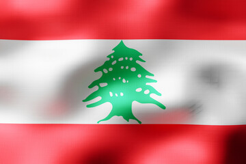 Lebanon - textile flag - 3d illustration