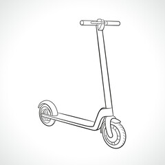 electric scooter black sketch isolated
