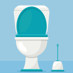 toilet color flat design vector - 675296013