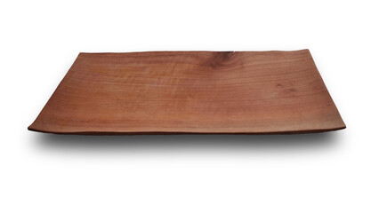 Wooden cutting board or tray cut out isolated