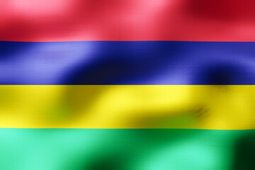 Mauritius - textile flag - 3d illustration