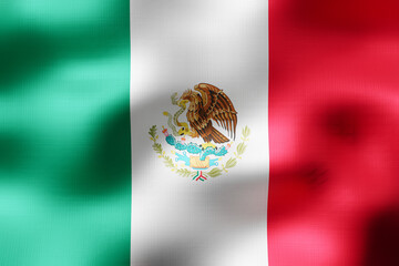 Mexico - textile flag - 3d illustration