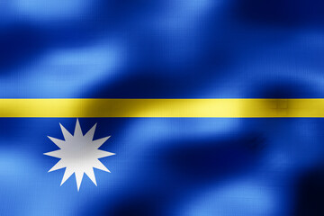 Nauru - textile flag - 3d illustration