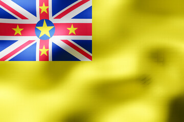 Niue - textile flag - 3d illustration