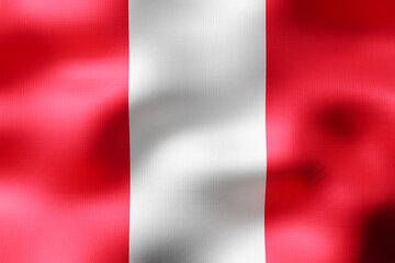 Peru - textile flag - 3d illustration