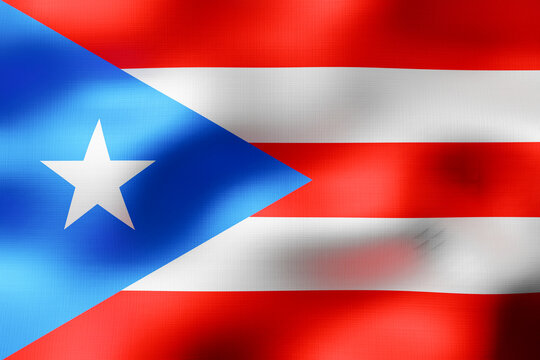 Puerto Rico - textile flag - 3d illustration