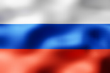 Russia - textile flag - 3d illustration