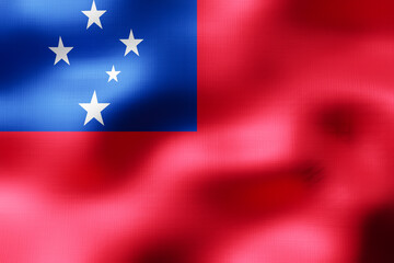 Samoa - textile flag - 3d illustration