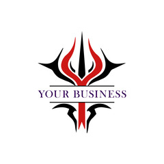 abstract rune symbol tribal logo template for business