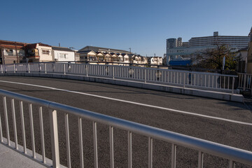 大阪、都市、風景、川、橋、秋	