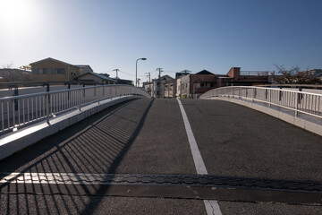 大阪、都市、風景、川、橋、秋	