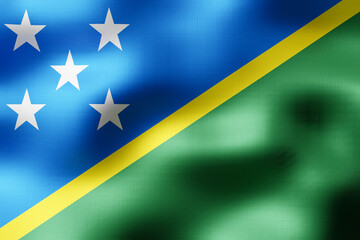 Solomon Islands - textile flag - 3d illustration