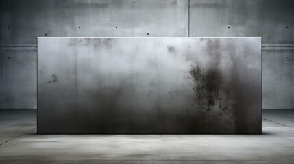 Abstract Industrial Art with Weathered Metal Surface in a Modern Concrete Gallery Setting - obrazy, fototapety, plakaty