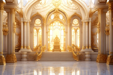 golden palace castle on background - obrazy, fototapety, plakaty
