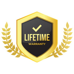 Gradient banner lifetime warranty. Lifetime Warranty label, sticker, seal, badge, icon, logo, signflat vector illustration