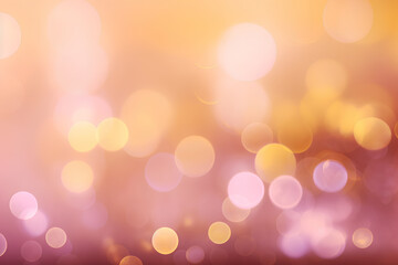Yellow, pink and golden background with light bokeh. AI generated.
