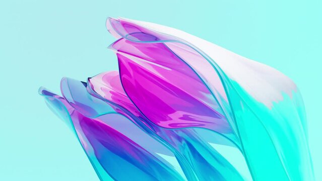 Abstract gradient glass background, 3d rendering.