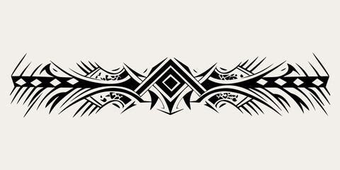 ethnic traditional tribal illustration black and white