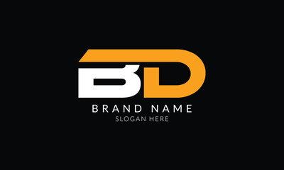 bd creative white orange letter logo design.