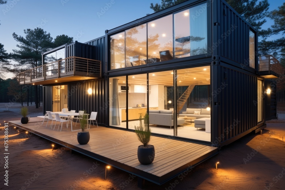 Poster Design of building Shipping Container Homes.
