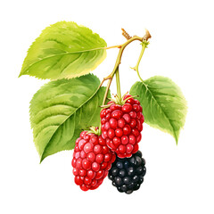 Boysenberry, Fruits, Watercolor illustrations