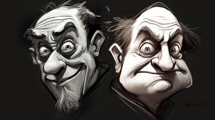 A mad artist feverishly sketches a caricature, channeling their inner creativity and passion.