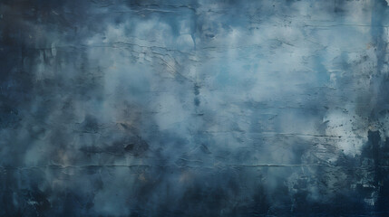 Dark blue grungy distressed canvas bacground. generative AI.