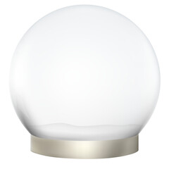 Glass Snow Globe,Christmas Ball Decorative design,Crystal 3d Sphere,illustration Glass dome design with white snowdrift,Xmas Ball or Transparent magic glass ball elements © Anchalee