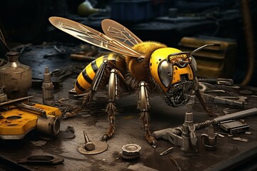 Bee uses a wrench for repairs. Generative AI