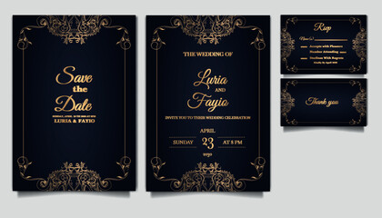 luxury Elegant wedding invitation design set
