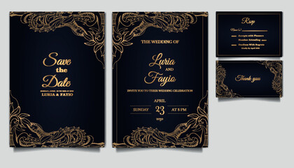 luxury elegant wedding invitation set