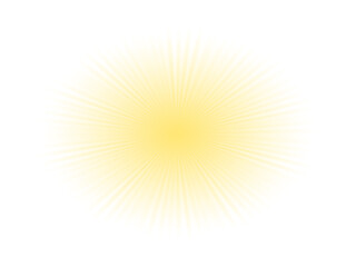 Transparent Sun ray background. Radial beam sunrise or sunset light retro design illustration. Light sunburst glowing background. 
