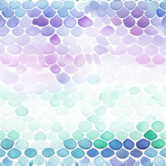 Birthday Party Invitation Set: Mermaid and Under Water Sea Theme - Cute Little Mermaid Fish Scale Isolated on White Background. - SCANDI - Watercolour Collection { No4 }