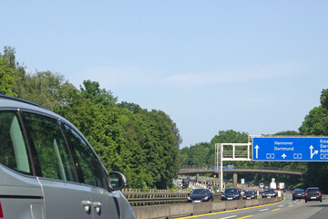 Autobahn 2, Baustellenverkehr kurz vor Autobahndreieck-Bottrop