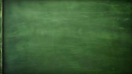 Green Chalkboard. Chalk texture school board display for background. chalk traces erased with copy space for add text or graphic design. Education concepts background. generative AI. - obrazy, fototapety, plakaty