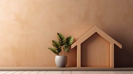 3D rendering of a wooden house exterior model 