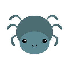 Vector baby illustration Cute cartoon spider isolated on white background