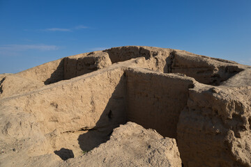 Ruine der buddhistischen Klosteranlage von Karatepa, Usbekistan, aus dem 1. bis 2. Jahrhundert n....