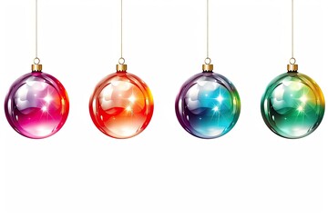 colorful christmas ball hanging decoration illustration