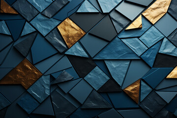 Generative ai collage image photo of wallpaper blue color mosaic tile renovation house concept