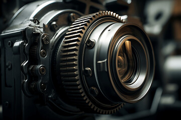 closeup of mecanical gears